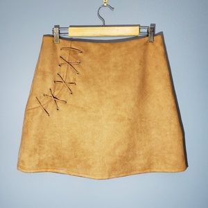 Camel Suede Skirt